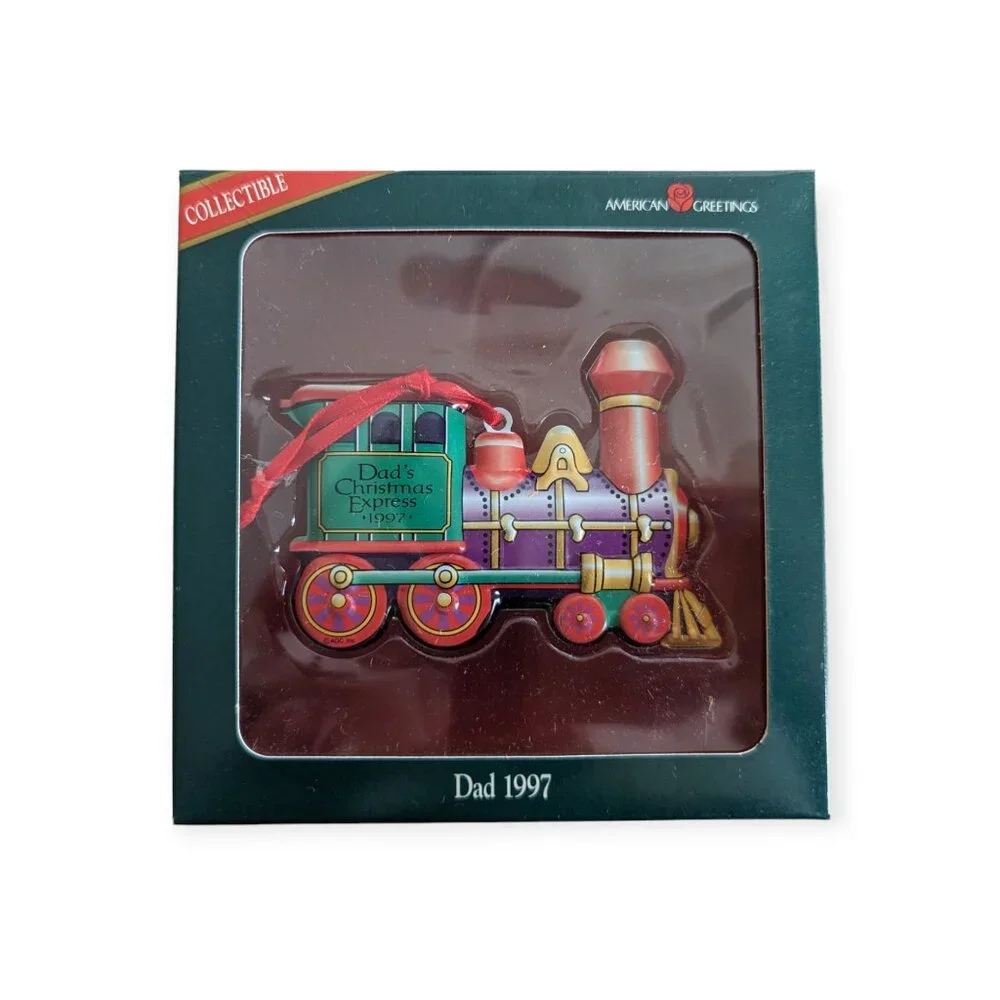 Vintage 1997 American Greetings Dad Christmas Ornament Train